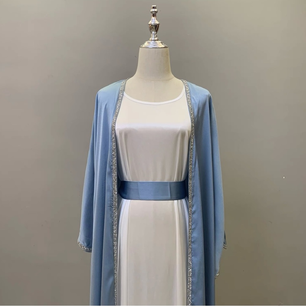 Chic Blue Sleeveless Sheath Maxi Dress